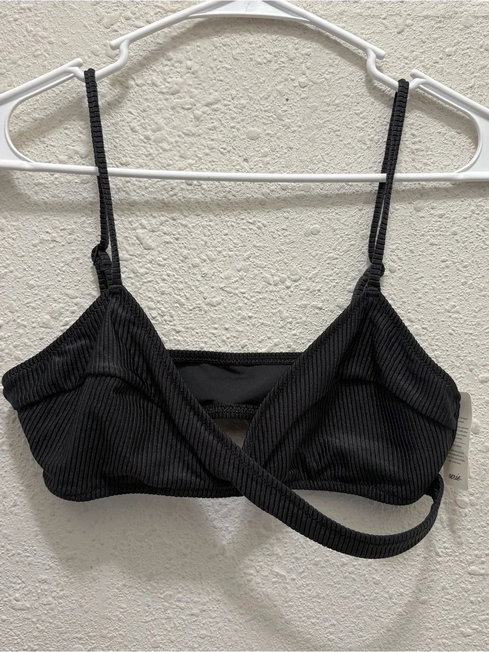 Aerie Shine Rib Twist Scoop Bikini Top NWT M